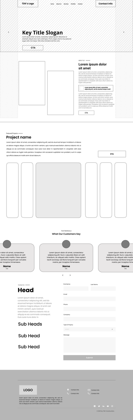 TDK Website Wireframe